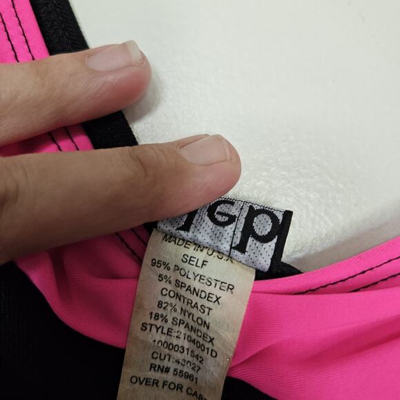 Vtg Y2K 90s Deb Mini Dress Size L One Shoulder Pink Black Bodycon Party HOCO - Picture 9 of 9